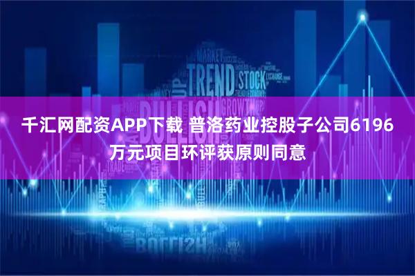 千汇网配资APP下载 普洛药业控股子公司6196万元项目环评获原则同意